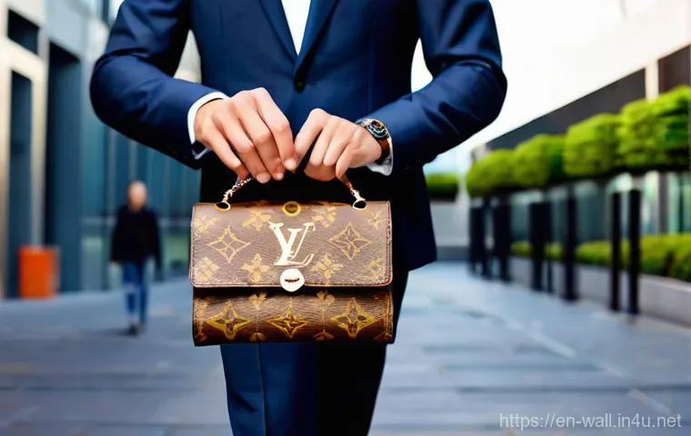 버버리 빈티지 체크 vs 루이비통 모노그램 지갑 - **Prompt 1: Burberry Vintage Check Wallet - Quiet British Elegance**
    "A close-up shot of a sophi...