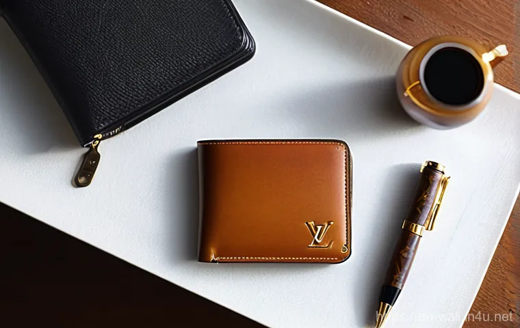 버버리 빈티지 체크 vs 루이비통 모노그램 지갑 - **Prompt 2: Louis Vuitton Monogram Wallet - Global Icon of Luxury**
    "A vibrant, elevated street ...