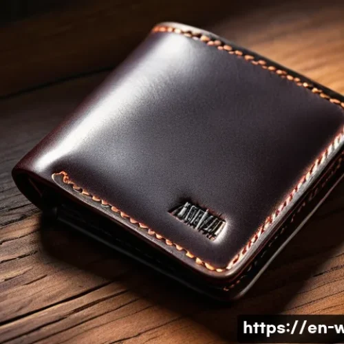 스마텍 가죽 지갑과 스마트 기능 비교 - A high-resolution close-up of a traditional leather wallet made from full-grain leather, showcasing ...